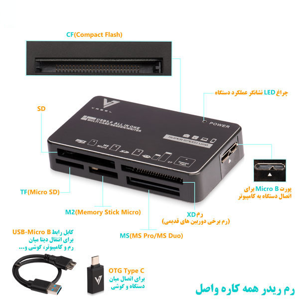 کارتخوان واصل مدل USB3.0