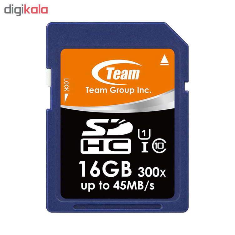 کارت حافظه SDHC تیم گروپ مدل TSDHC16GU1 کلاس 10 استاندارد UHS-I U1 سرعت 300X 45MBps ظرفیت 16 گیگابایت
