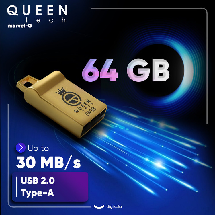 فلش مموری کوئین تک مدل marvel-G ظرفیت 64 گیگابایت با رابط USB 2.0