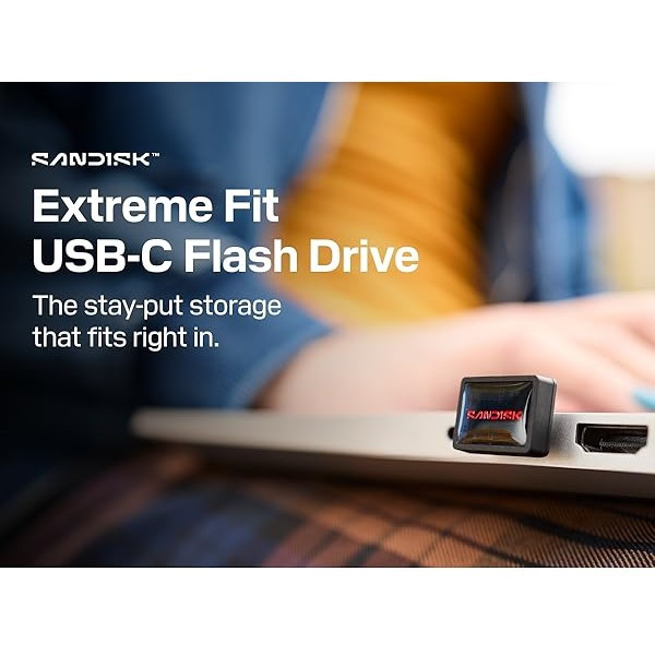 فلش مموری سن دیسک مدل EXTREME FIT CZ530 ظرفیت 256 گیگابایت با رابط USB-C
