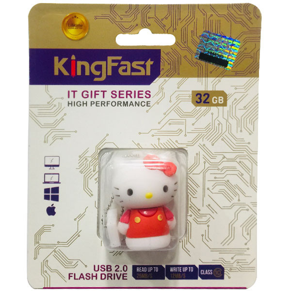 فلش مموری کینگ فست مدل Hello Kitty KI-17 ظرفیت 32 گیگابایت
