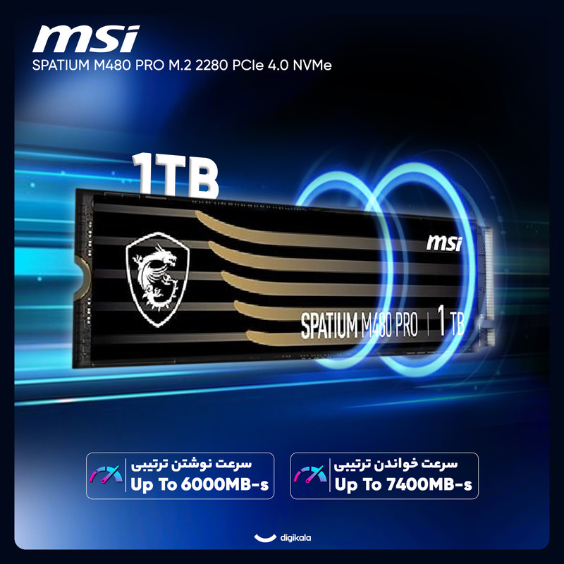 اس اس دی اینترنال PCIe Gen4 x4 ام اس آی مدل SPATIUM M480 PRO ظرفیت 1 ترابایت