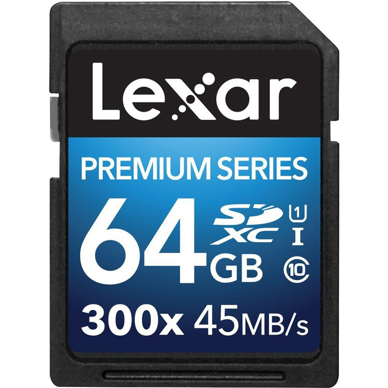 کارت حافظه SDXC لکسار مدل Premium کلاس 10 استاندارد UHS-I U1 سرعت 45MBps 300X ظرفیت 64 گیگابایت