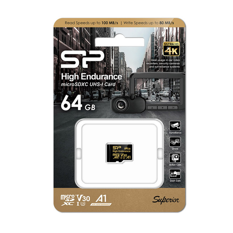 کارت حافظه microSDHC سیلیکون پاور مدل Golden series Superior کلاس 10 استاندارد UHS-I U3 سرعت 100MBps ظرفیت 64 گیگابایت