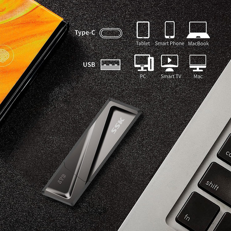 فلش مموری اس اس کا مدل SD300 USB3.2 GEN2 SSD DRIVE ظرفیت 1 ترابایت