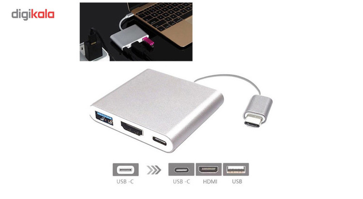 مبدل USB-C به USB-C/HDMI/USB مدل S-1304