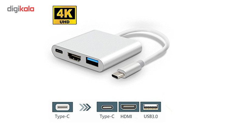 مبدل USB-C به USB-C/HDMI/USB مدل S-1304
