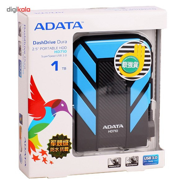 هارد اکسترنال ای دیتا مدل HD710 ظرفیت یک ترابایت دارای رابط USB Type-A 3.2
