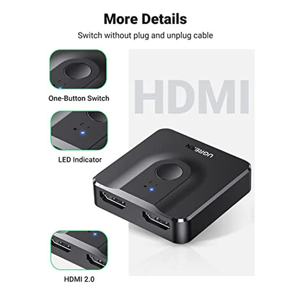 سوئیچ 1 به 2 HDMI یوگرین مدل 4K 50966
