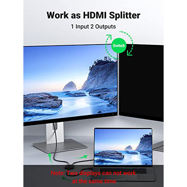 سوئیچ 1 به 2 HDMI یوگرین مدل 4K 50966