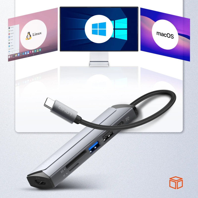 هاب 6 پورت USB-C الدینیو مدل DS-56H