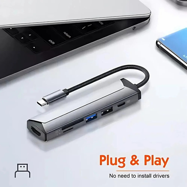 هاب 6 پورت USB-C الدینیو مدل DS-56H