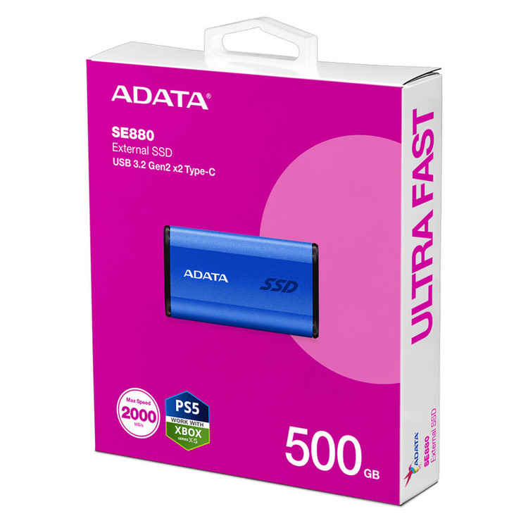 اس اس دی اکسترنال ای دیتا مدل SE880 ظرفیت 500 گیگابایت رابط USB 3.2 Gen2