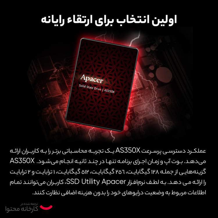 اس اس دی اینترنال SATA III اپیسر مدل AS350X ظرفیت 128 گیگابایت