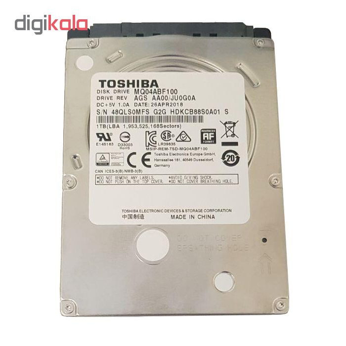 هارد دیسک اینترنال توشیبا مدل MQ04ABF100 ظرفیت 1 ترابایت با کش 128 مگابایت
