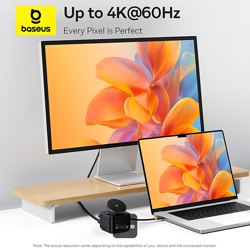 هاب 7 پورت USB-C و شارژر بی سیم بیسوس مدل BS-OH122