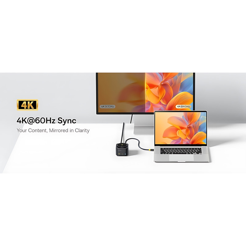 هاب 7 پورت USB-C و شارژر بی سیم بیسوس مدل BS-OH122