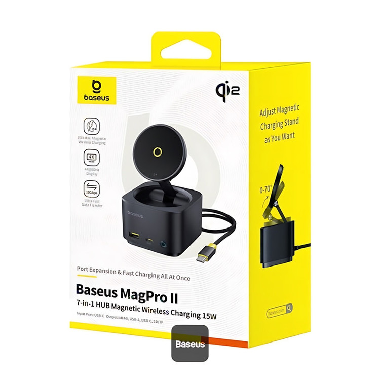 هاب 7 پورت USB-C و شارژر بی سیم بیسوس مدل BS-OH122