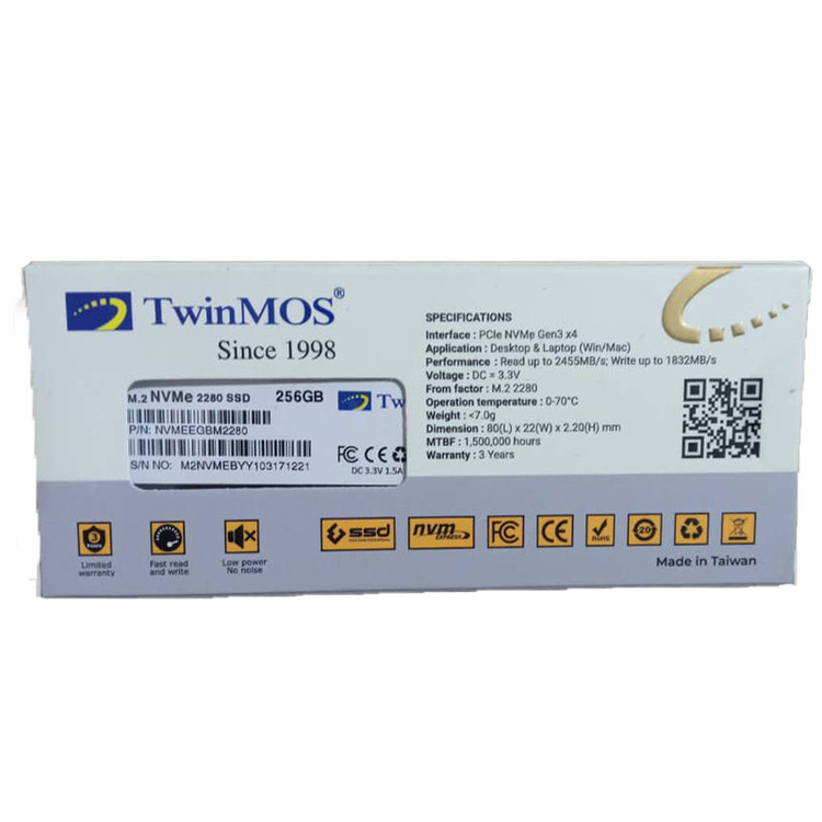 اس اس دی اینترنال تویین موس مدل NVMe M.2 2280 PCIE ظرفیت 256 گیگابایت