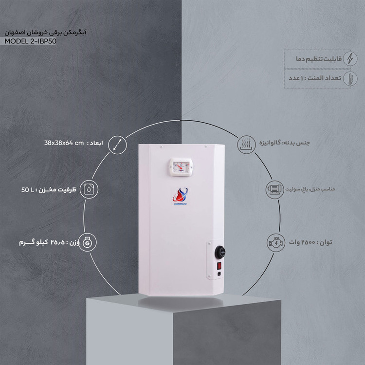 آبگرمکن برقی خروشان اصفهان مدل IBP50-2