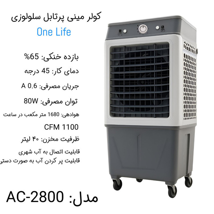 کولر آبی سلولزی 2800 مدل جا یخی دار