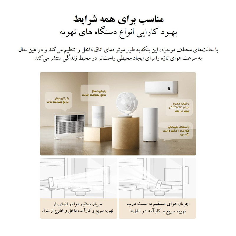 پنکه رومیزی شیائومی مدل Smart Desktop Air Circulation Fan طرح Type-C Input