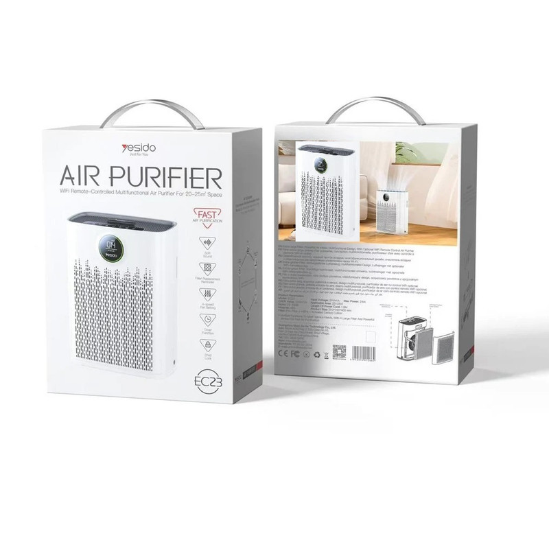 دستگاه تصفیهکننده هوا خانگی سه مرحلهای یسیدو مدل EC23 Air Purifire به همراه فیلتر