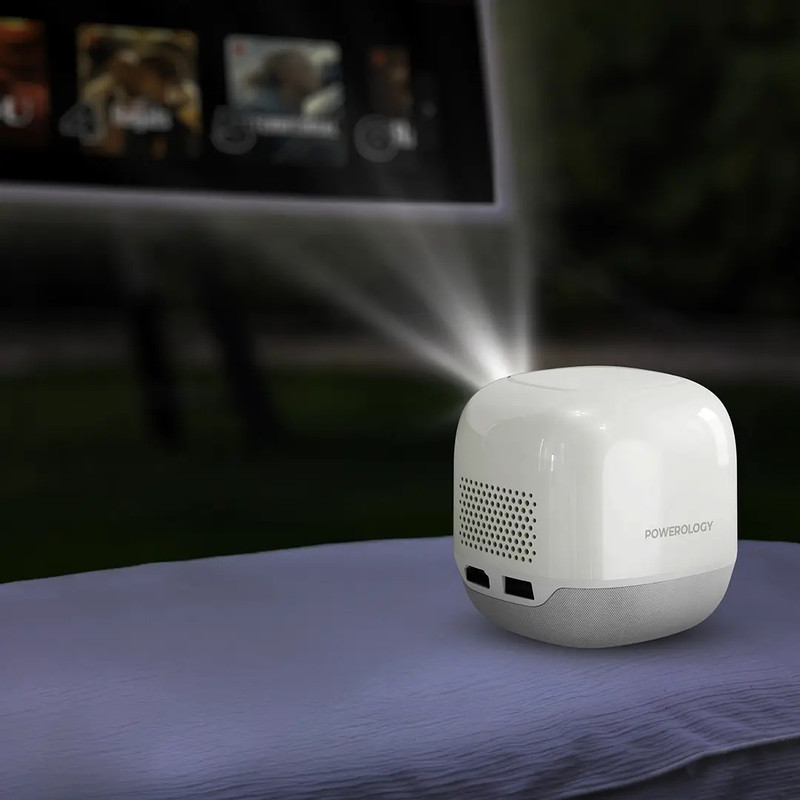 مینی ویدئو پروژکتور 4k پاورولوجی مدل MINI BEAM PWMPM2WH