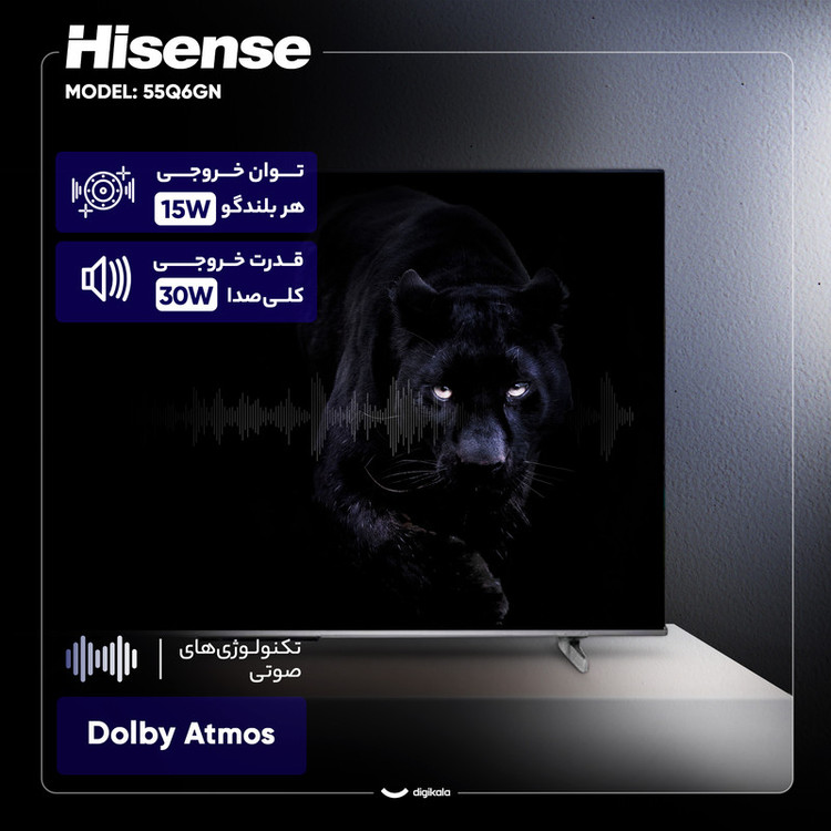 تلویزیون 55 اینچ کیو ال ای دی هوشمند هایسنس مدل 55Q6GN