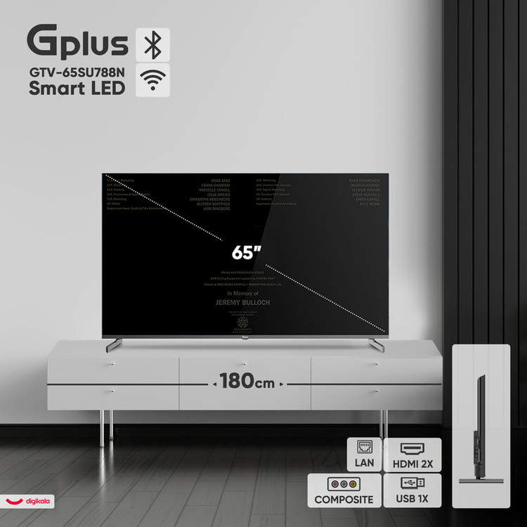 تلویزیون 65 اینچ ال ای دی هوشمند جی پلاس مدل GTV-65SU788N