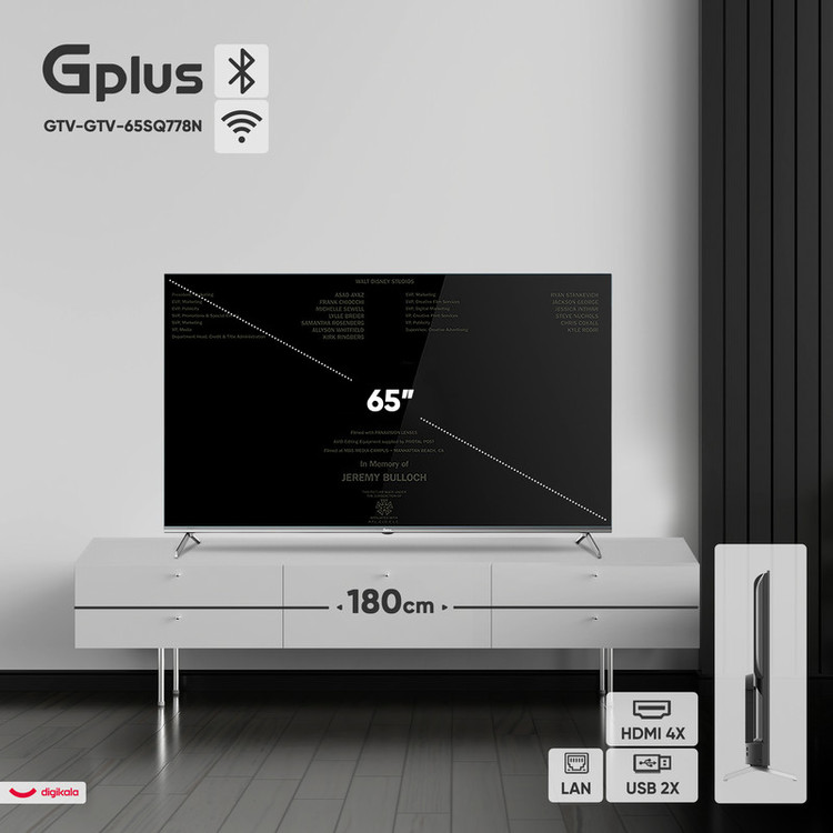تلویزیون 65 اینچ ال ای دی هوشمند جی پلاس مدل GTV-65SQ778N