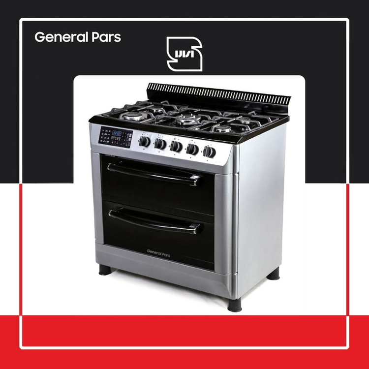 اجاق گاز کابینتی پنج شعله جنرال پارس مدل MX5S-GP-T صفحه لعاب