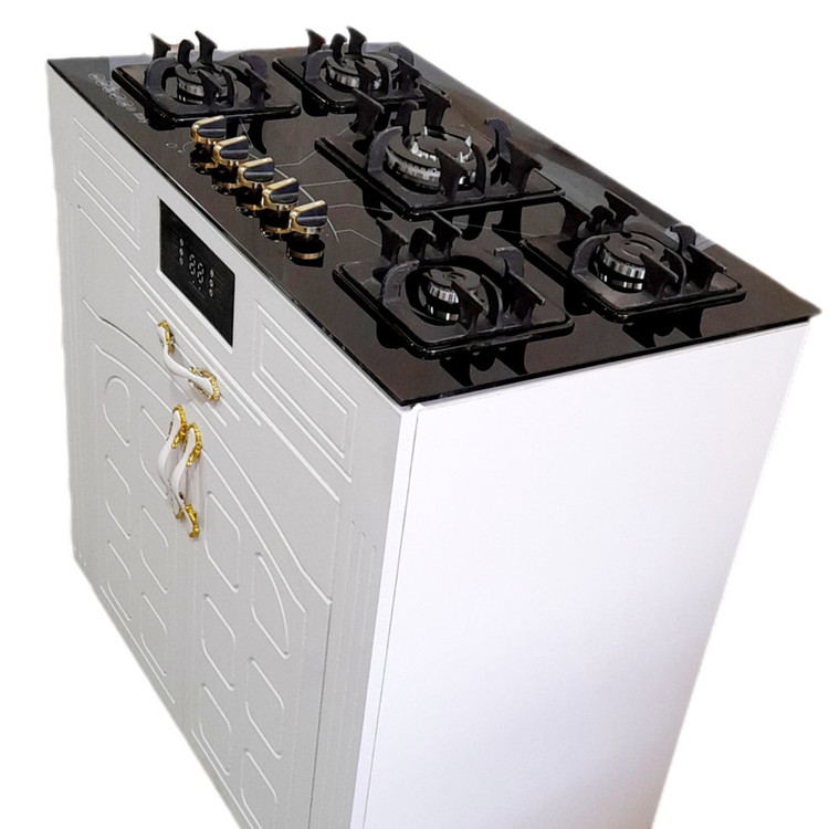 اجاق گاز 5 شعله هاکان مدل رو شیشه فندک دار دو درب جا قاشوقی //CHM_ M6//