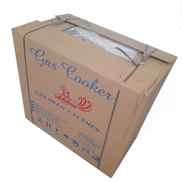 اجاق گاز 5 شعله هاکان مدل رو شیشه فندک دار دو درب جا قاشوقی //CHM_ M6//