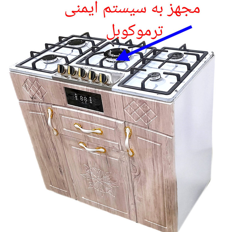 اجاق گاز 5 شعله هاکان مدل اجاق گاز چهار درب صفحه استیل اپکسی کوهان دار با ترموکوپل