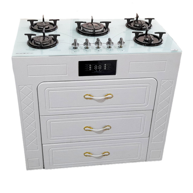 اجاق گاز 5 شعله هاکان مدل صفحه شیشه ولوم بالا سه کشو1230