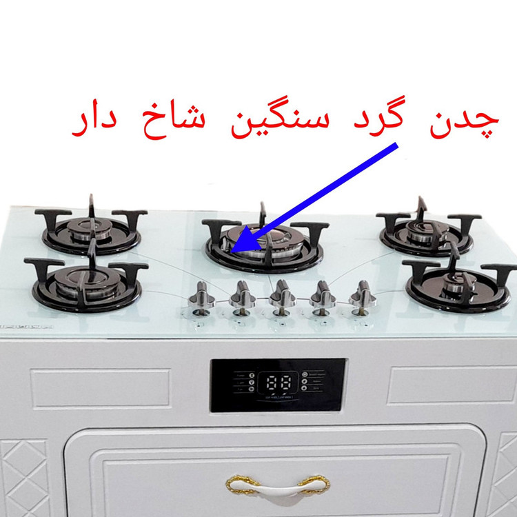 اجاق گاز 5 شعله هاکان مدل صفحه شیشه ولوم بالا سه کشو1230