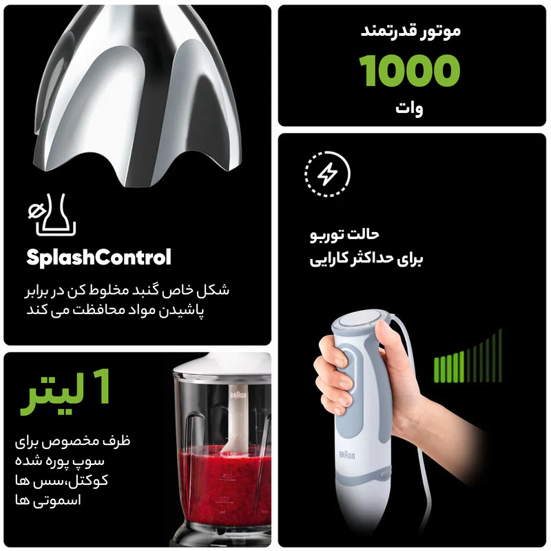 گوشت کوب برقی چندکاره 1000 وات براون مدل MQ5245