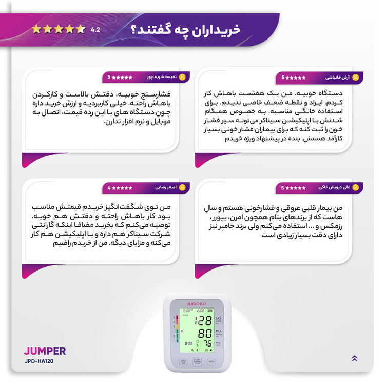 فشارسنج بازویی دیجیتال جامپر مدل JPD-HA120