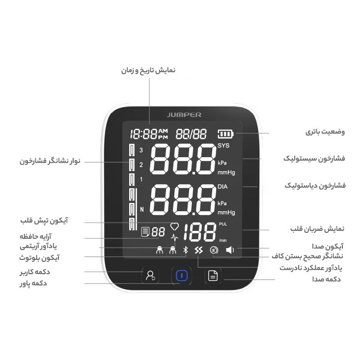 فشارسنج مچی دیجیتال جامپر مدل JPD-HA121