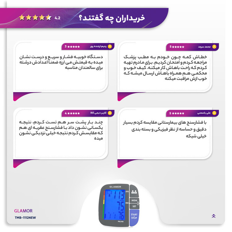 فشارسنج بازویی دیجیتال گلامور مدل TMB-1112NEW